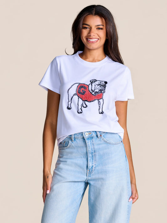 UGA Mascot Beaded Tee