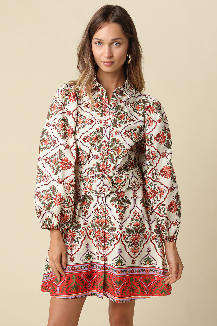 Villa Rosa Belted Mini Dress
