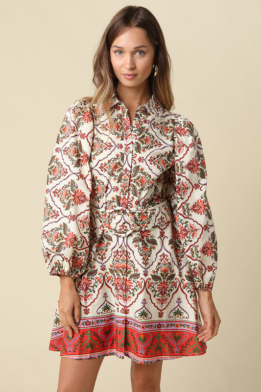 Villa Rosa Belted Mini Dress