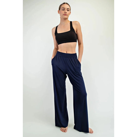 Viscose Model Pants Set In Navy