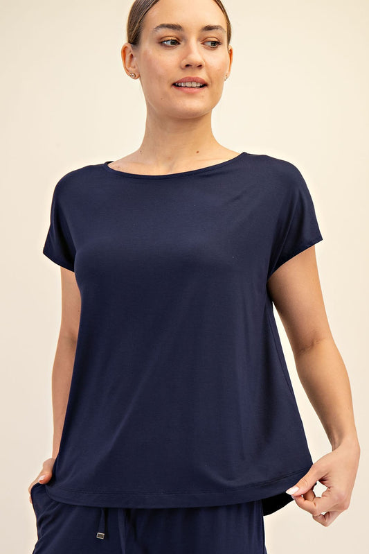 Viscose Model Pants Set In Navy