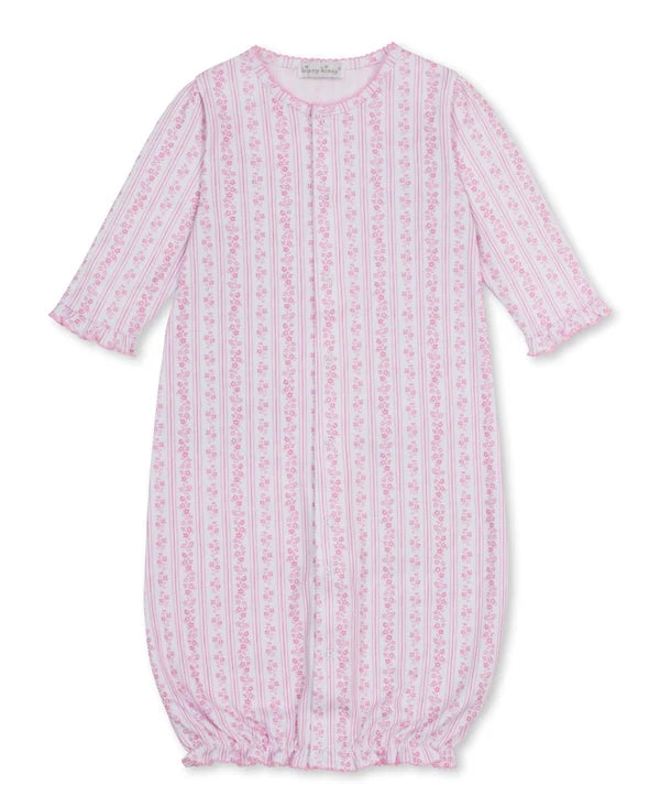 Kissy Kissy Watercolor Floral Stripes Pink Convertible Gown