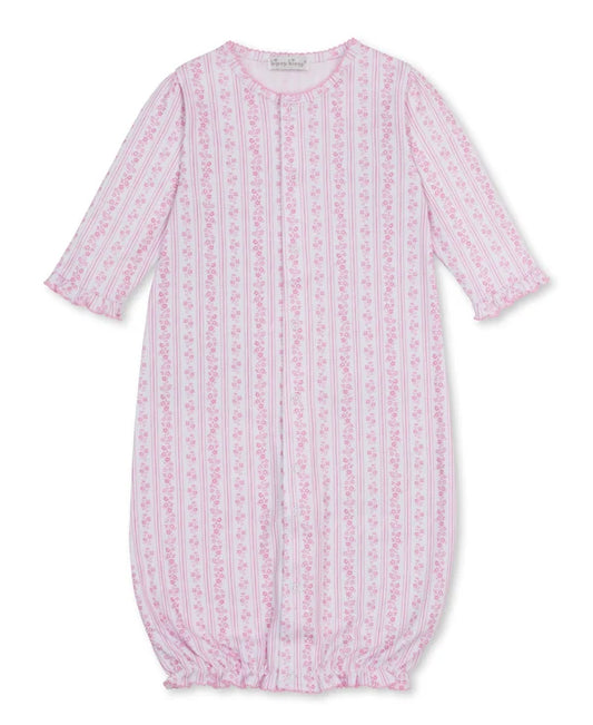 Kissy Kissy Watercolor Floral Stripes Pink Convertible Gown