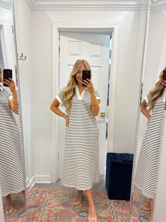 Weekend In Florida Midi Dress In Navy