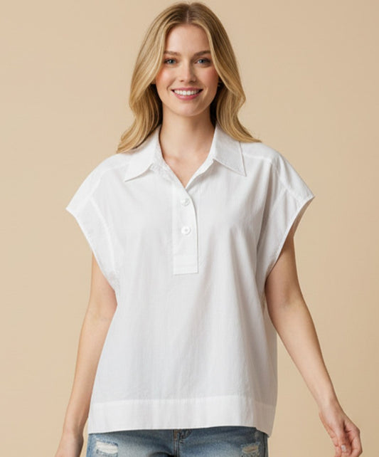 White Cap Sleeve Blouse