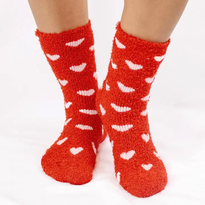 Women's Hearts Snuggle Socks Red-Pink One Size