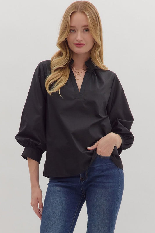 Work Day Top In Black