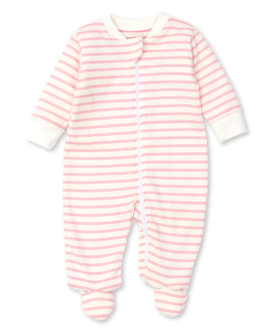 Kissy Kissy Light Pink Striped Footie