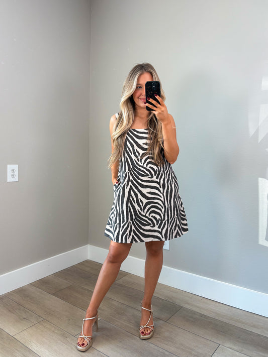 Zebra Print Mini Dress