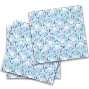 Blue Scallop Shells Cocktail Napkins