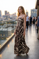 Ruched Animal Print Maxi Dress With Tie Back Detail
