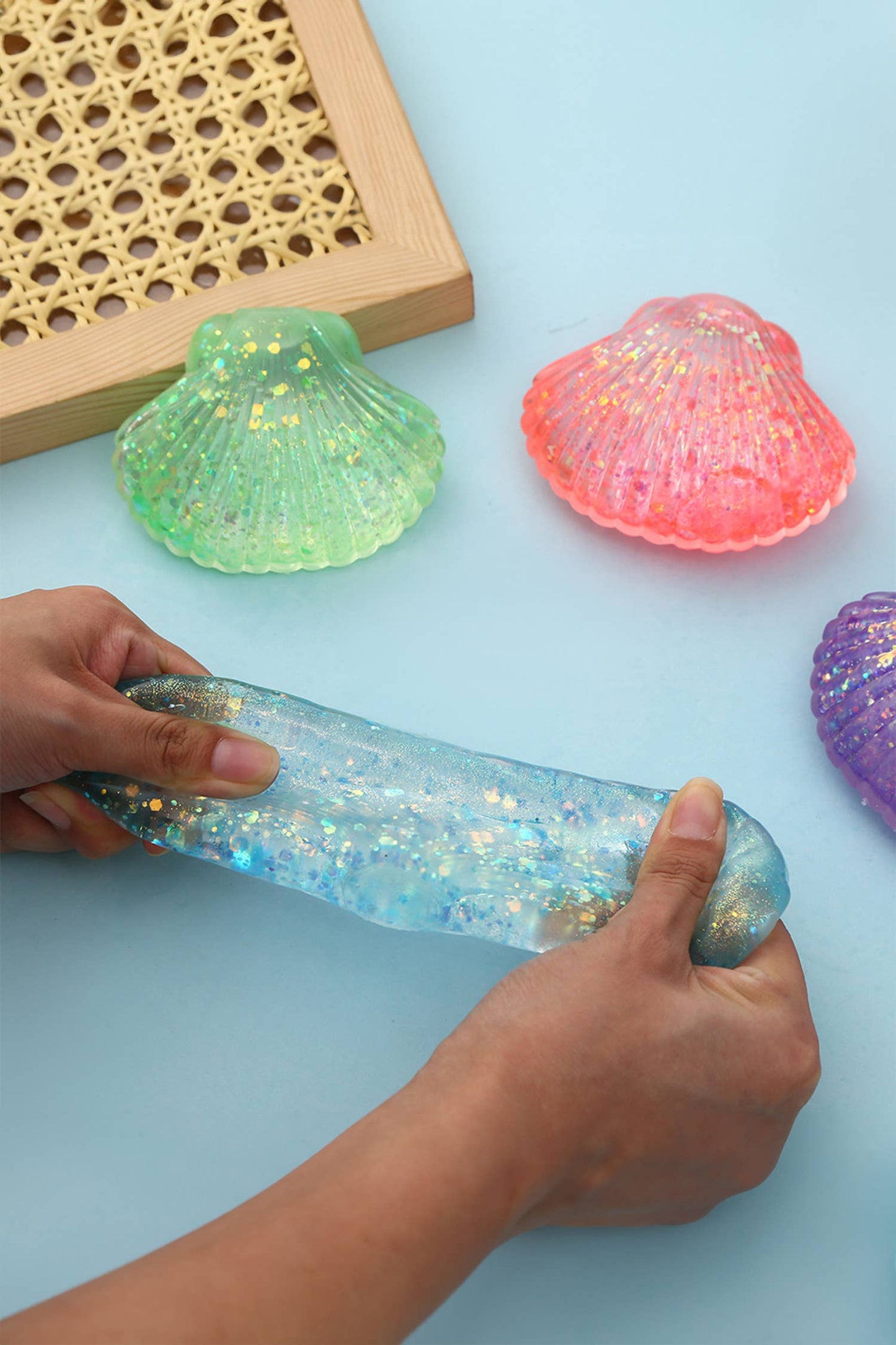 Seashell Shaped Glitter Squishy Toy