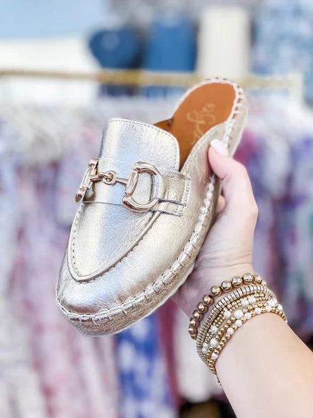 Anri Gold Leather Mule