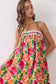 Floral Border Print Tie Strap Midi Dress