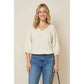 Elastic Puff Sleeve V-neck Blouse