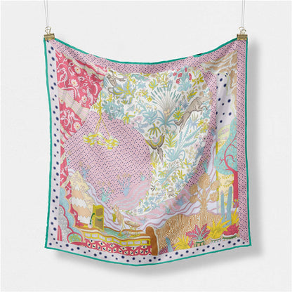 Silk Feel Square Scarf for Travel & Styling_CWASC0651