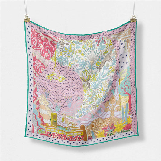 Silk Feel Square Scarf for Travel & Styling_CWASC0651