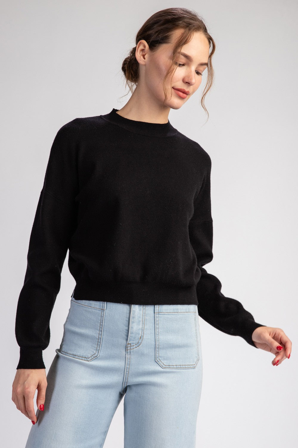 Fall In Florida L/S Sweater In Black