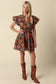 Sienna Bloom Bubble Sleeve Printed Mini Dress