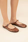 Jelly Mesh Mary Jane Flat Mules in Brown
