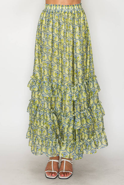 Helios Harvest Silky Voile Maxi Skirt