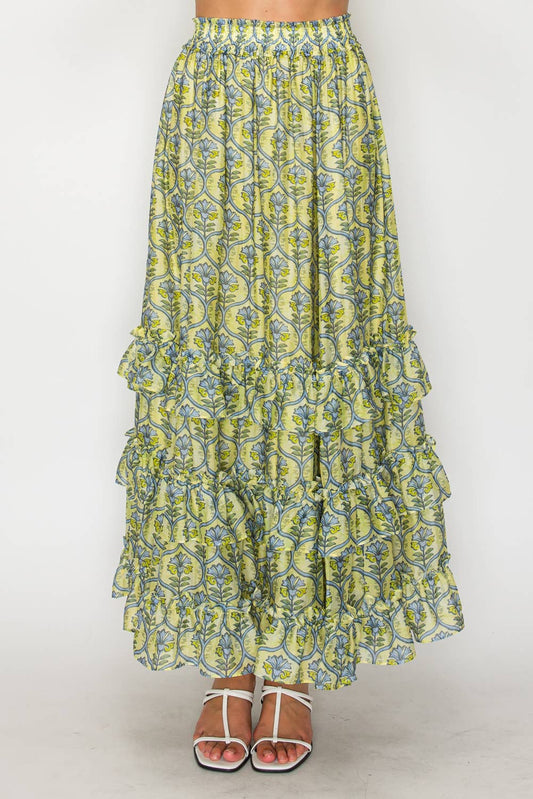Helios Harvest Silky Voile Maxi Skirt