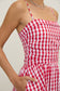 Gingham Spaghetti Strap Midi Dress