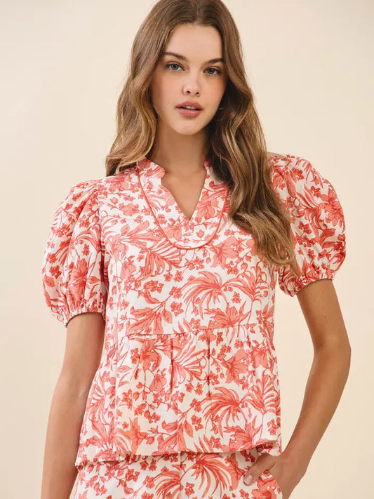 Orange Blooms Blouse