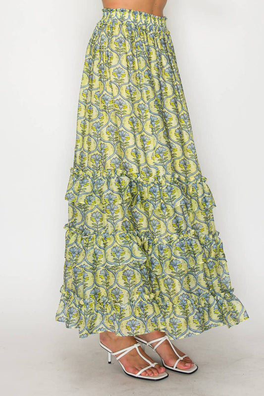 Helios Harvest Silky Voile Maxi Skirt