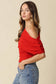 Carina Draped One Shoulder Top in Red