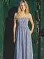 Sleeveless Smocked Gingham Check Cotton Summer Midi Dress