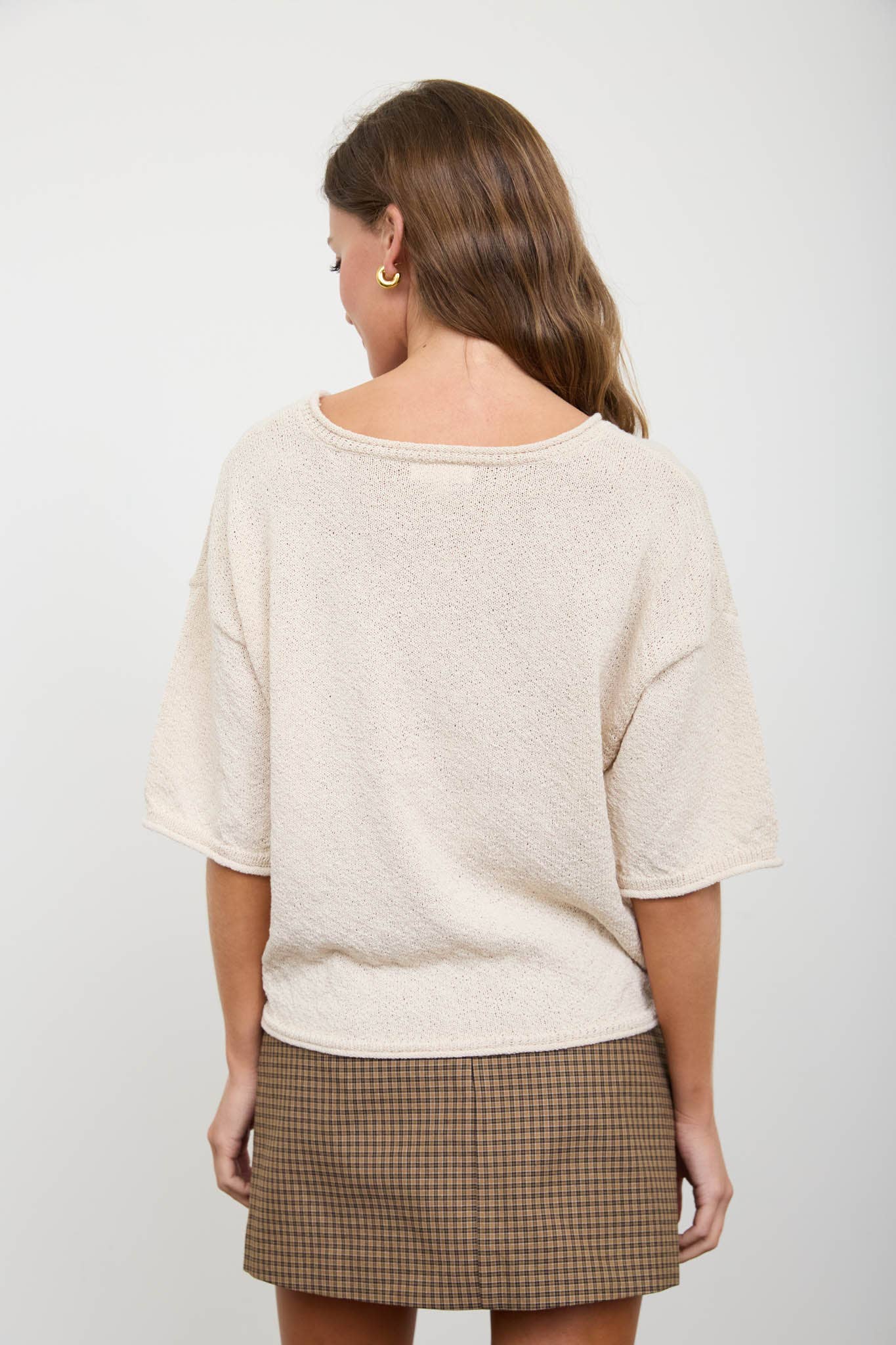 Raw Edge Boxy Knit Sweater