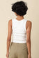 Jane Ribbed Scoop Neck Crop Tank in White