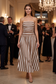 Stripe Ruche Strapless Maxi Dress