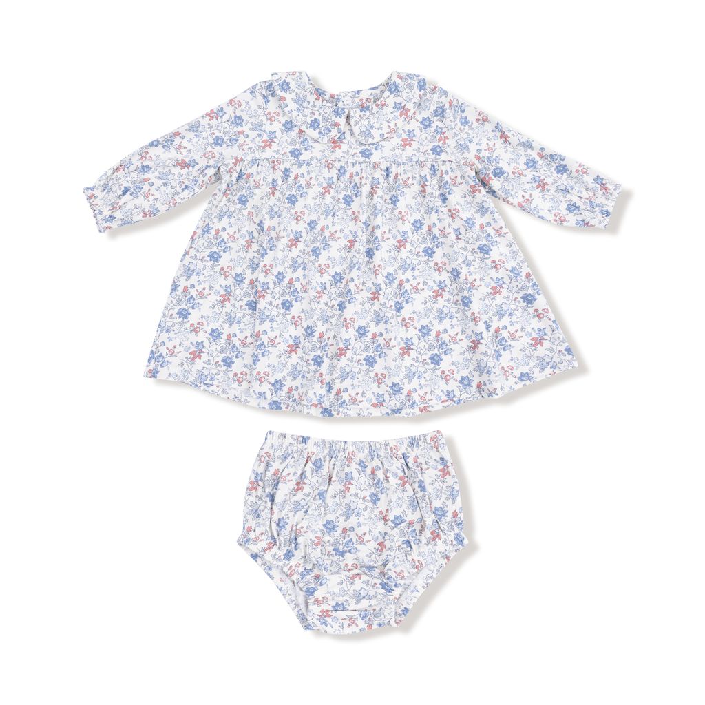 Angel Dear Country Girl Floral Peter Pan Collar Dress & Diaper Cover