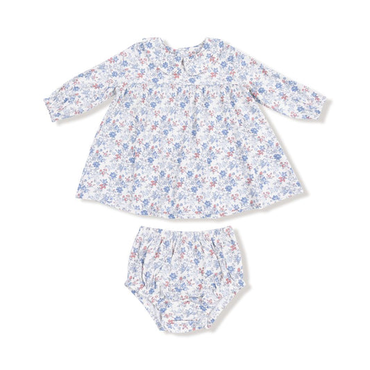 Angel Dear Country Girl Floral Peter Pan Collar Dress & Diaper Cover