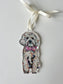 Cavapoo Blonde with pink bow Ornament