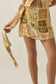 Tropical-Print Side-Tie Wrap Mini Skort