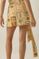 Tropical-Print Side-Tie Wrap Mini Skort