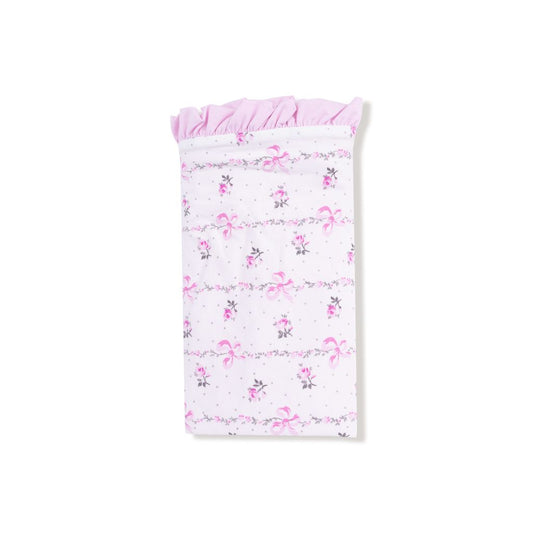 Angel Dear Dainty Buds & Bows Stripe Ruffle Blanket