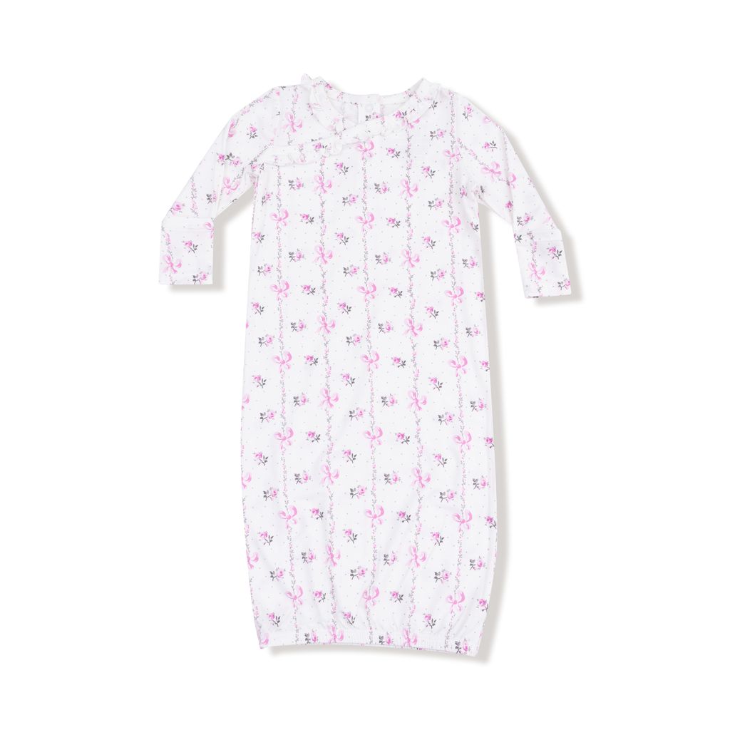 Angel Dear Dainty Buds & Bows Stripe Kimono Gown