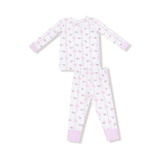Angel Dear Dainty Buds & Bows Stripe Loungewear Set