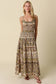 Autumn in Capri Smocked Print Maxi Dress
