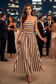 Stripe Ruche Strapless Maxi Dress