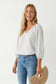 Elastic Puff Sleeve V-neck Blouse