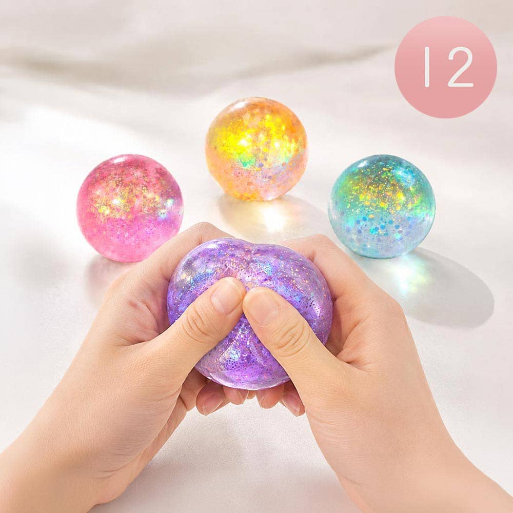 Glitter Ball Squeeze Squishy Stress Relief Toy