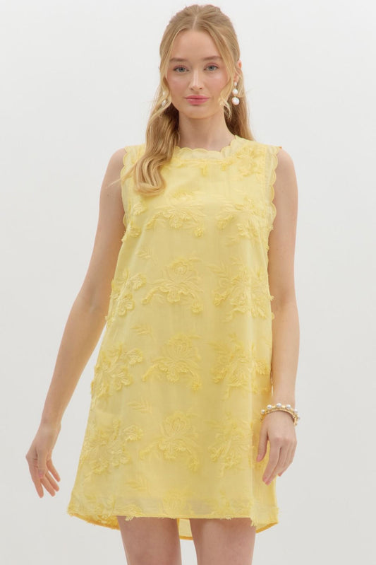 All Dolled Up Mini Dress In Lemon