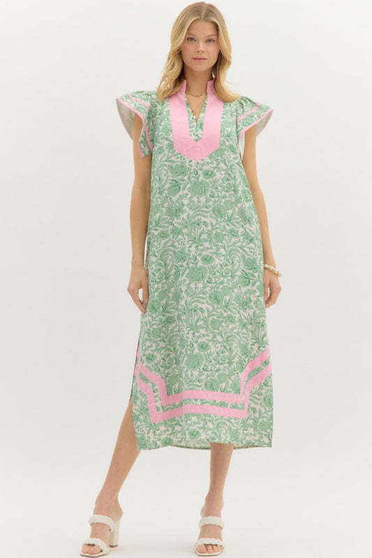 Elegantly You Floral Midi In Green