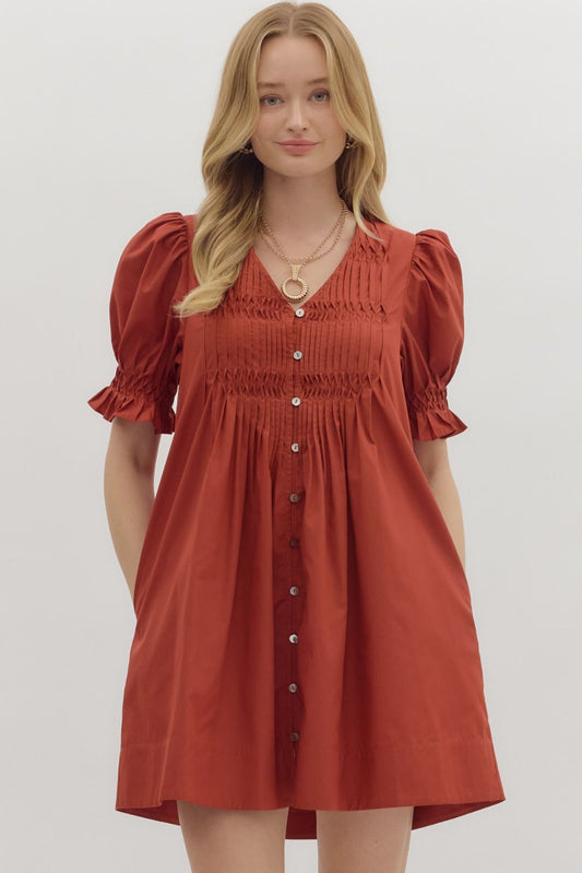 Sunday Bliss Mini Dress In Rust