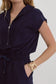 Textured Romper in Navy